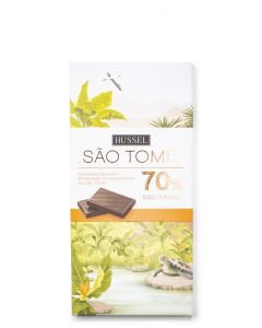 Ursprungsschokolade SÃO TOMÉ 70% Kakao von Hussel, 100g Tafel